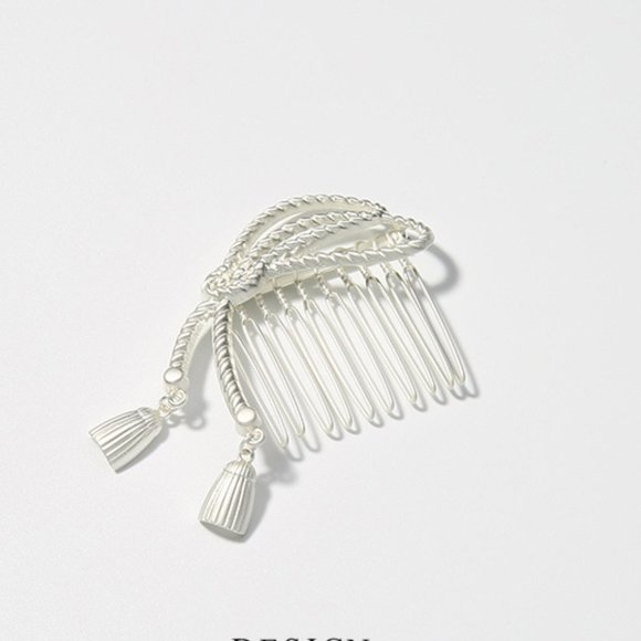 Lagom Studio Accessories - 💕LAST ONE Tassel Silver Hair Pin Clip Comb